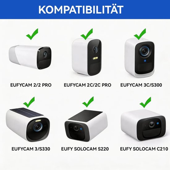 Compatibel Geschikt voor eufy 2C/2C Pro, 2/2 Pro, 3C/S300 camerabeugels, set van 2