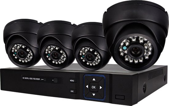 Compleet Camera Beveiliging Set met 4 Camera - Bedraad - + 500 GB HDD - Beveiligingscamera Buiten - Bewakingscamera - CCTV van SecuFirst