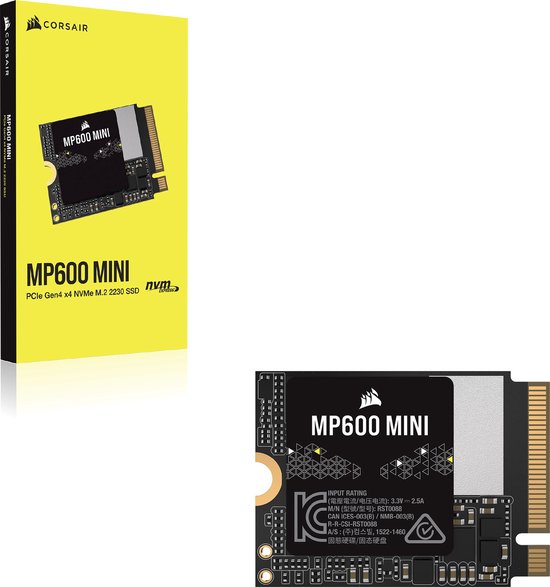 Corsair MP600 Mini 1 TB M.2 PCI Express 4.0 NVMe 3D TLC NAND van Merkloos
