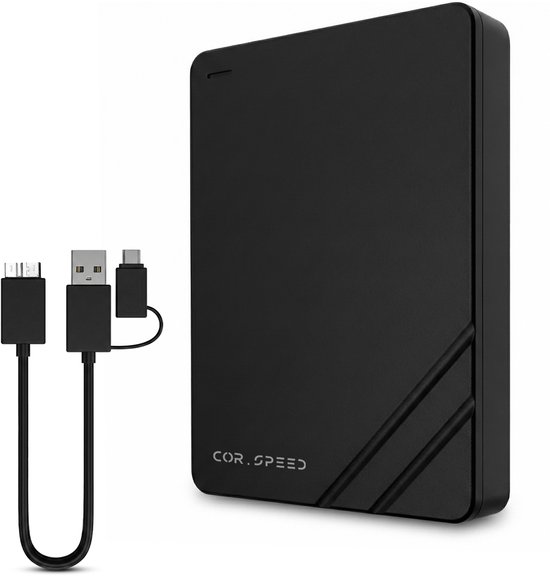 Cor.Speed Externe Harde Schijf 1 TB met USB C - Harde Schijf Extern - HDD van Merkloos
