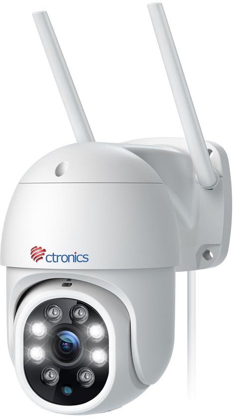 Ctronics 2.5K 4MP Buiten Beveiligingscamera - PTZ WiFi Camera met Automatische Tracking, Persoonsdetectie, 2.4/5GHz Dual Band, Kleuren Nachtzicht, IP66 Waterdicht van Merkloos