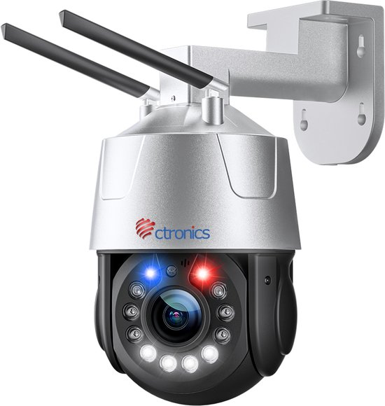 Ctronics 3G/4G LTE 5MP Buiten Beveiligingscamera met SIM Kaart - 30X Optische Zoom 150M Nachtzicht, Automatische Tracking & Cruise Metalen Behuizing van Merkloos