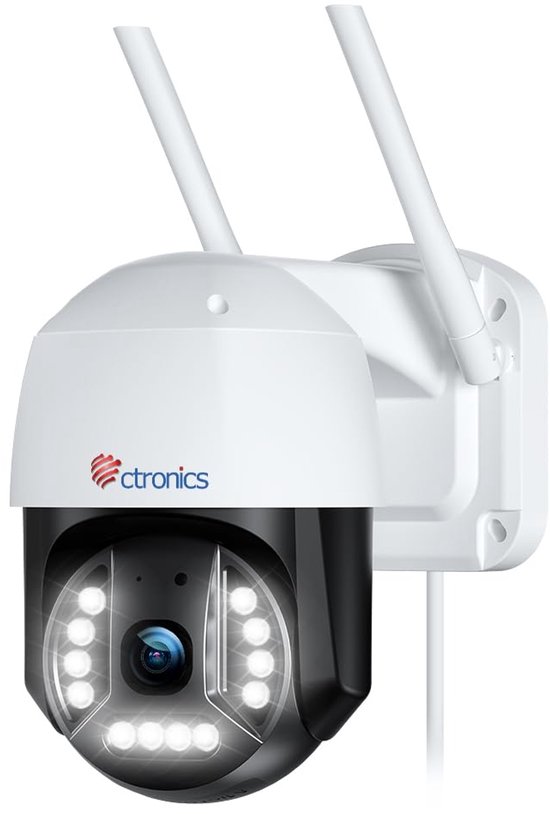 Ctronics 4K 8MP Beveiligingscamera Buiten - Smart Mens/Auto Detectie - Autotracking - Buiten Camera met Nachtzicht Kleuren - Tweeweg Audio - IP66 Waterdicht (Wit) van Merkloos