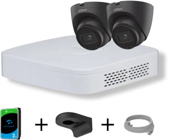 Dahua - Cameraset - 2Camera - Wizsense - Zwart - 2TB - 4 kanaals NVR van Dahua