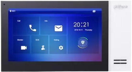 Dahua VTH2421FW-P IP video intercom binnen monitor netwerkkabel aansluiting met PoE