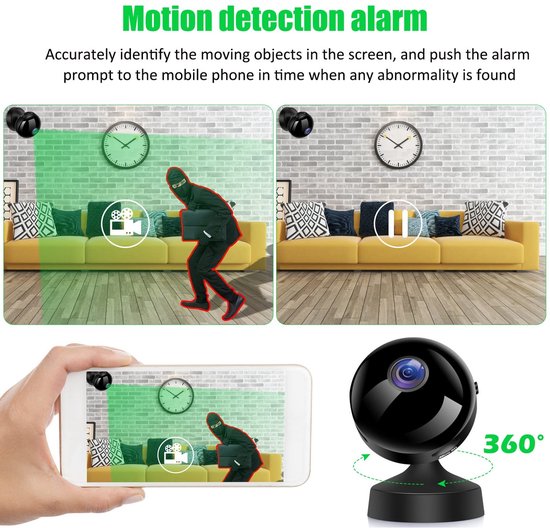 Dailygoods - Draadloze Wifi Camera - Oplaadbare Batterij - Beveiliging voor Buiten - Nachtzicht - HD Beveiligingscamera - Ideaal voor Thuis - Geschikt