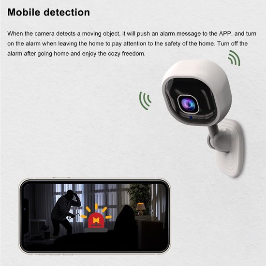 Dailygoody - Beveiligingscamera - Wifi Draadloze 1080P HD - Oplaadbare Indoor Outdoor Camera - 2-weg Audio - Nachtzicht - Bewegingsdetectie - Geschikt...