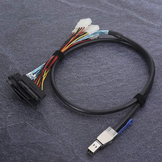 Dailygoody - Externe Harde Schijf Kabel - SFF-8644 naar SFF-8482 - 1 meter - 12 Gbps - Geschikt voor Server en Harde Schijf - G0502