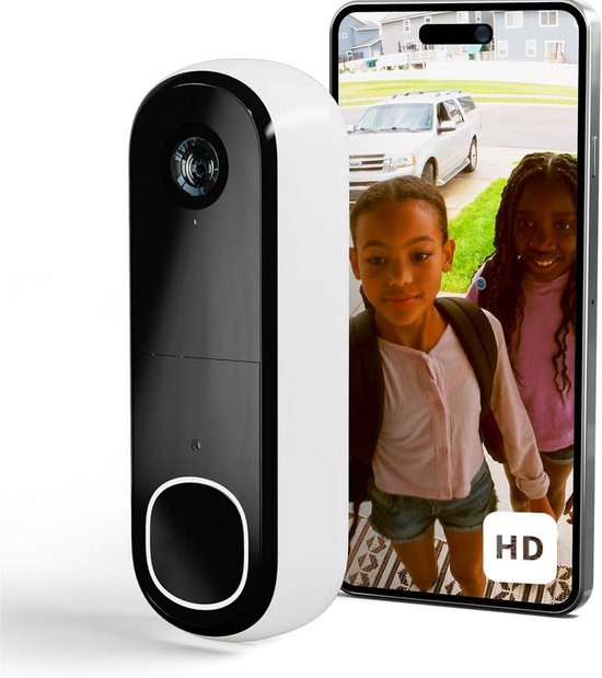 DailySupplies® Deurbellen met Camera - Video Deurbel - Draadloos - Full HD - Zwart met Wit van DailySupplies®