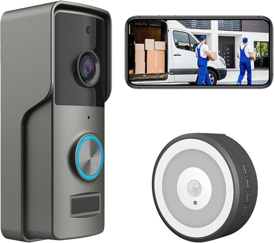 DailySupplies® Deurbellen met Camera - Video Deurbel - Draadloos - Full HD - Zwart