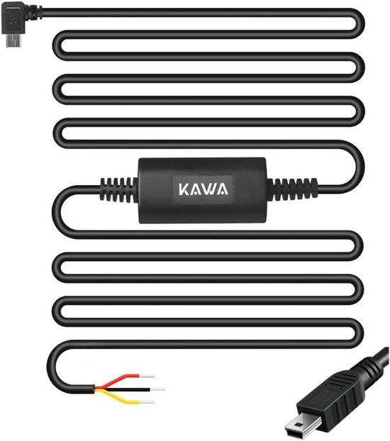 Dashcam Hardwire Kit - Auto Stroomkabel - Parkeerbewaking - Onderspanningsbeveiliging - Mini-USB - Zwart van Merkloos