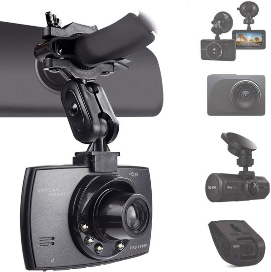 Dashcam Spiegelhouder - Autocamera Bevestiging - Veilig Rijden - 360 Graden Draaibaar - 13-51mm Klem - Zwart van Merkloos