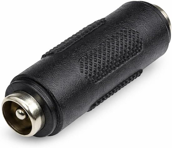 DC Koppelaar Vrouwelijk - Verlengkabel Adapter - Camera Kabels Verlengen - 2.1mm x 5.5mm Standaard - 1 Stuk - Zwart van Merkloos