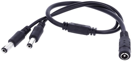 DC Stroom Splitter Kabel 1 Vrouwelijk naar 2 Mannelijk 5.5 x 2.5mm voor CCTV Installatie van Merkloos