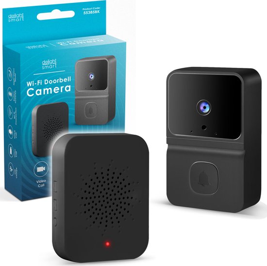 Delight Video Deurbel met Camera En Wifi - Intercom – HD – Nachtzicht - Deurbellen met Camera - 55385BK van Delight