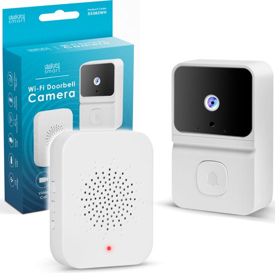 Delight Video Deurbel met Camera En Wifi - Intercom – HD – Nachtzicht - Deurbellen met Camera - 55385WH van Delight