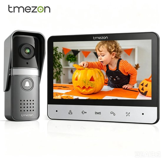 DeltaMerch Slimme Deurbel - Video Deurbel bedraad - Intercom - 7 inch LCD-kleurenscherm - Nachtzicht - Brede Kijkhoek 110°