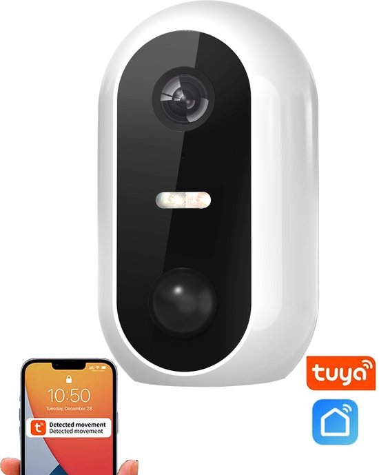 Denver Beveiligingscamera Draadloos Buiten - Camera met Nachtzicht - Tuya App - WiFi - Full HD - 1080P - Bewegingsdetectie - Makkelijk te installeren - IOB209 - Wit van Denver