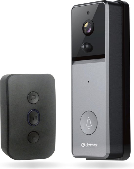 Denver VDB-216 -  Video deurbel - Draadloos - Camera - Smart home - Wifi - TUYA - Grijs van Merkloos