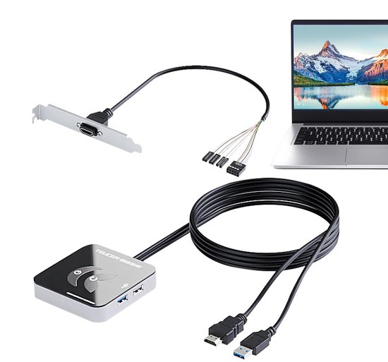 Desktop Aan/Uit Knop - Externe PC Start - Snel Computer Starten - USB 3.0 Interface - 8 cm Diameter - Zwart van Merkloos