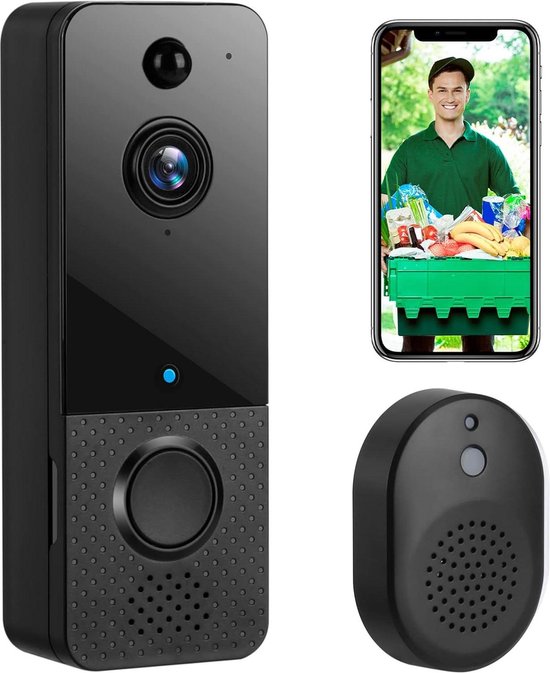 Deurbel Camera 1080P WiFi - Videodeurtelefoon Nachtzicht Tweewegintercom Cloudopslag IP65 Waterdicht