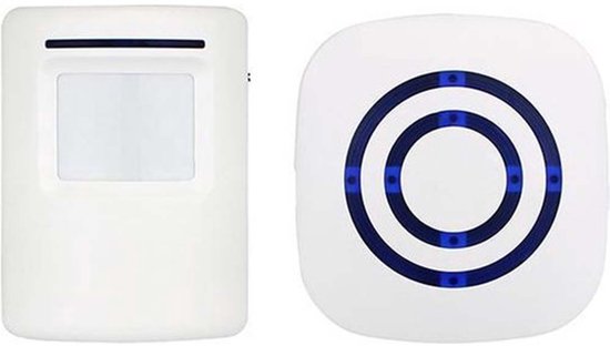 Deurbel-Draadloze Entreemelder - Toegangsmelder - Winkelbel - Bewegingsmelder Met Sensor - Geschikt Voor Winkels & Woonhuizen-Opritverklikker - Doorgangsmelder - Opritverklikker Draadloos - Entreemelder - Beveiliging - Wit