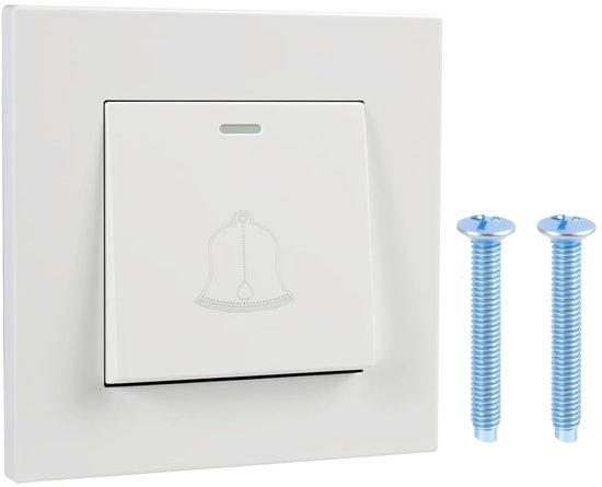 Deurbel Drukknop - Wand Schakelaar - Buiten Gebruik - Herbruikbaar Vierkant - 86 mm x 86 mm