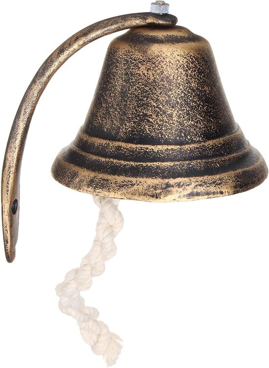 Deurbel Metaal - Scheepsbel Rustiek - Decoratie Binnen Buiten - Gietijzeren Kwaliteit - 12.5 cm - Brons