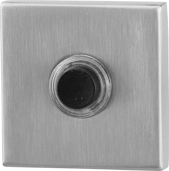 Deurbel - RVS geborsteld - RVS - GPF - Deurbelknop GPF9826.02 vierkant 50x50x8 mm RVS geborsteld