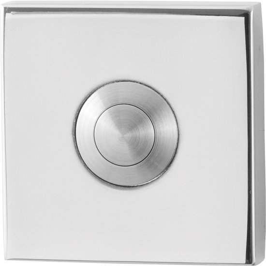 Deurbel - RVS gepolijst - RVS - GPF - GPF9827.42 vierkant 50x50x8 mm RVS gepolijst