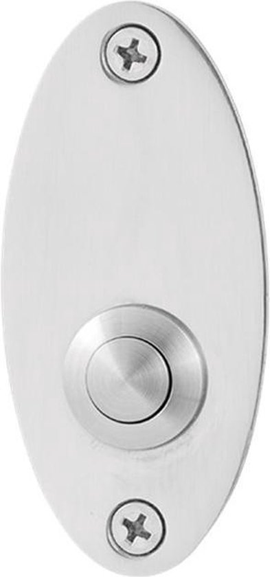 Deurbel - RVS gepolijst - RVS - GPF - Jaren 30 GPF9827.43 ovaal 80x38x2 mm RVS gepolijst