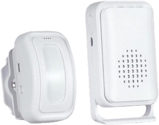 Deurbel Sensor - Slimme Melder - Bezoekers Melden - Vibratie & Licht - 15 x 12 x 5 cm - Wit