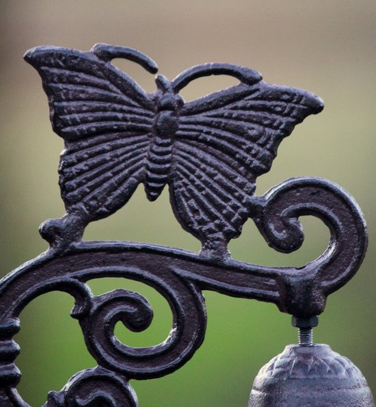 Deurbel vlinder - gietijzer - donkerbruin