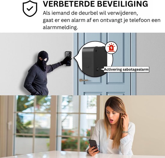 Deurbellen met Camera - Video Deurbel - Draadloos - Full HD van Merkloos
