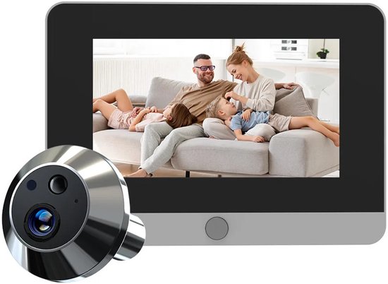 Deurspion camera XL - Wifi - Tuya app - Inbouw - Bewegingsdetectie - 5 inch scherm