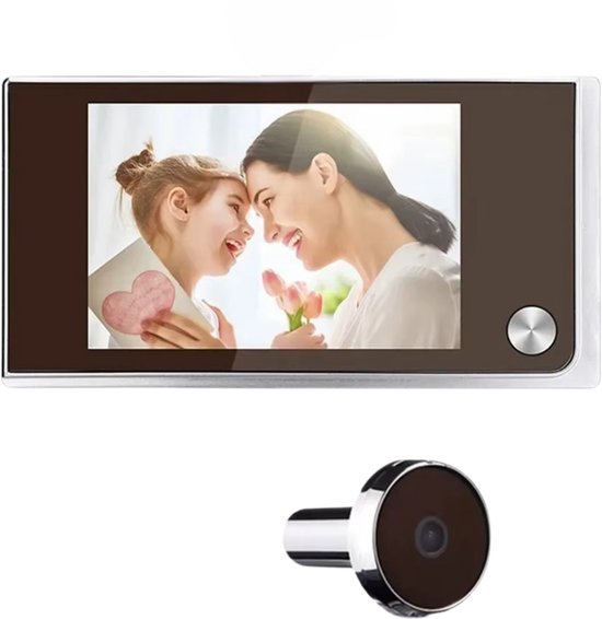 Digitale Kijkgaatje Deurbel - Digitaal Deurspion - 3.5-Inch LCD-Scherm - 120 Graden Breedbeeld - 2MP CMOS Sensor - Grijs van Elro