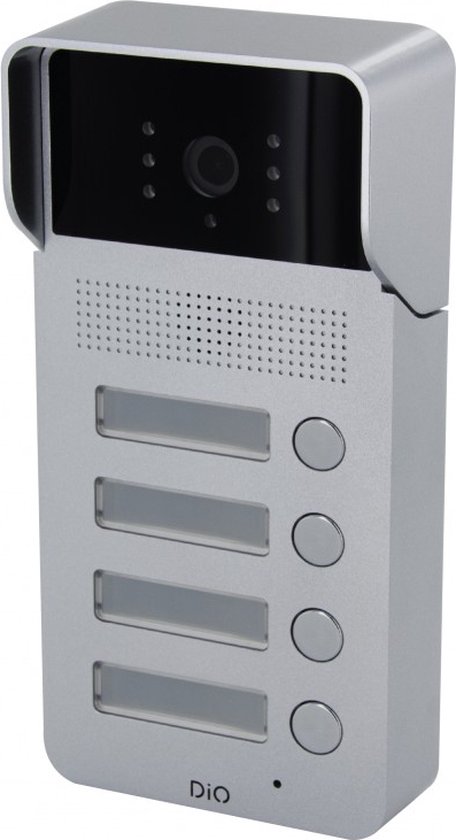 DiO 4-knops buitenstation voor bedrade videofoon intercom – Geschikt voor DIOVDP-MS01 & DIOVDP-MS02 - Voor meerdere appartementen van DiO