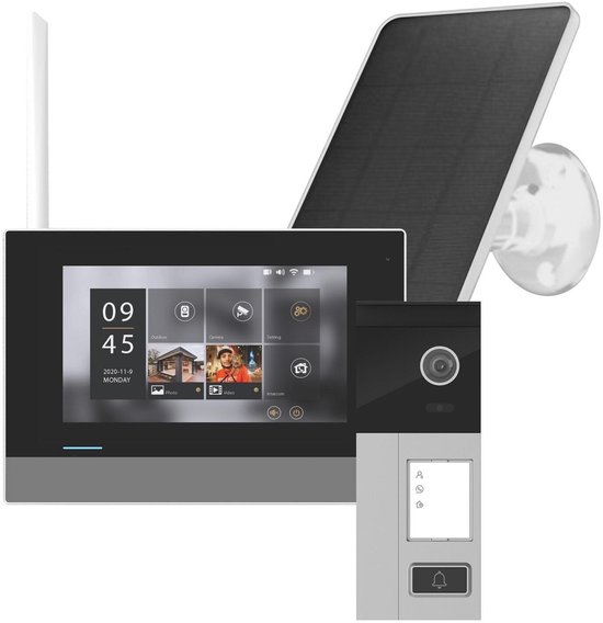 DiO draadloze Wi-Fi videofoon op batterij met zonnepaneel van Merkloos