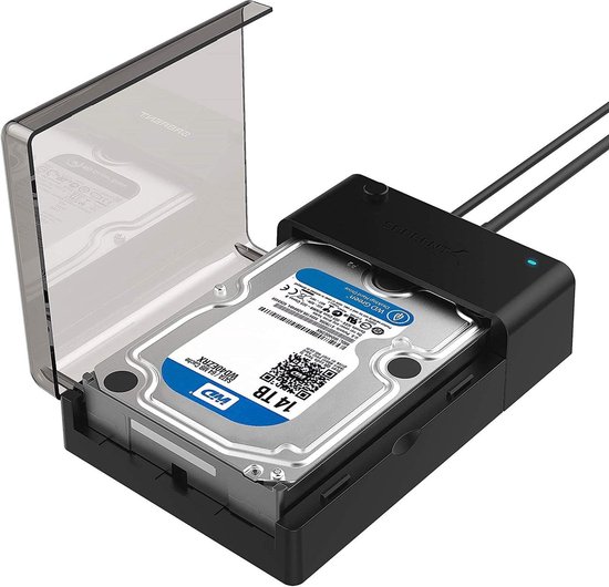 Docking station voor 2,5/3,5 inch SATA SSD/HDD - USB 3.2 Gen1 met 12V voeding en 1,8m kabel