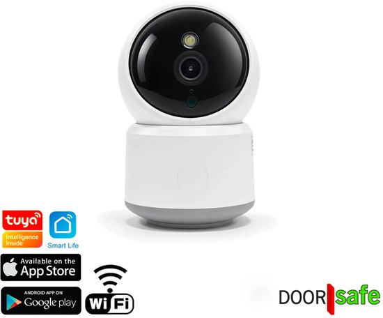 Doorsafe 3122 - 4MP Draaibare beveiligingscamera - voor binnen - internet via 2,4 Ghz WiFi - via Smart Life app van Tuya