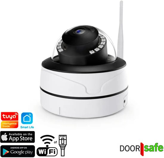 Doorsafe 3125 | 4MP Dome Beveiligingscamera met 12 infrarood LED’s | type ‘dome’ | metalen behuizing | voor buiten | internet via 2,4 & 5 Ghz WiFi & Netwerkkabel | met ONVIF
