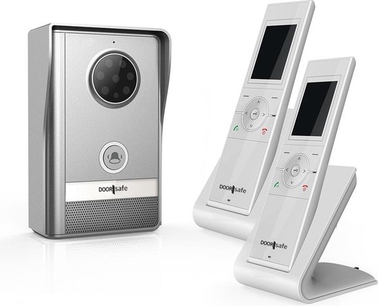 Doorsafe 4260 - draadloze camera deurbel - 2.4″ kleurenscherm - deurbel op accu of batterijen - draadloos, standaard bereik (2,4Ghz) - 100% Privacy, gemak & eenvoud - opslag foto's in scherm van Doorsafe