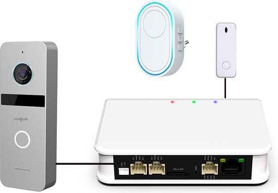 Doorsafe 6706 PRO - Professionele internet deurbel met camera - FHD 2MP - gratis opslag op 32Gb SD-kaart - internet via WiFi of netwerkkabel - bewegingsmelder met lichaamsdetectie & instelbare activiteitenregio - met 433 Mhz zender & gong van Doorsafe