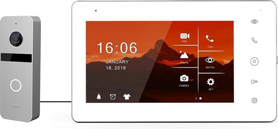 Doorsafe 7550 PRO - Professionele video deurbel met camera - FHD 2MP - 7" touchscherm - gratis opslag op 32Gb SD-kaart - Zonder internet van Doorsafe