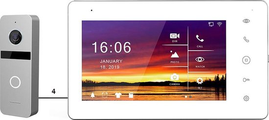 Doorsafe 7565 PRO - Professionele internet video deurbel met camera - FHD 2MP - 7" touchscherm - gratis opslag op 32Gb SD-kaart – via WiFi of netwerkkabel van Doorsafe