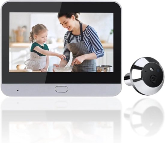 Draadloos Digitaal Deurkijkgaatje met 4.3 Inch Monitor, 1080P HD, Nachtzicht en Bewegingsdetectie van Merkloos