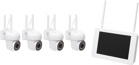 Draadloos Full HD Bewakingscamera Systeem met Scherm – Beveiligingscamera Set met 3TB Opslag en Monitor, Nachtzicht & Geluidsopname van Akenori