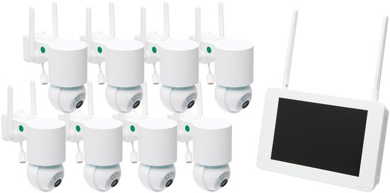 Draadloos Full HD Bewakingscamera Systeem met Scherm – Beveiligingscamera Set met 8 Camera’s, 3TB Opslag en Monitor, Nachtzicht & Geluidsopname van Elsight