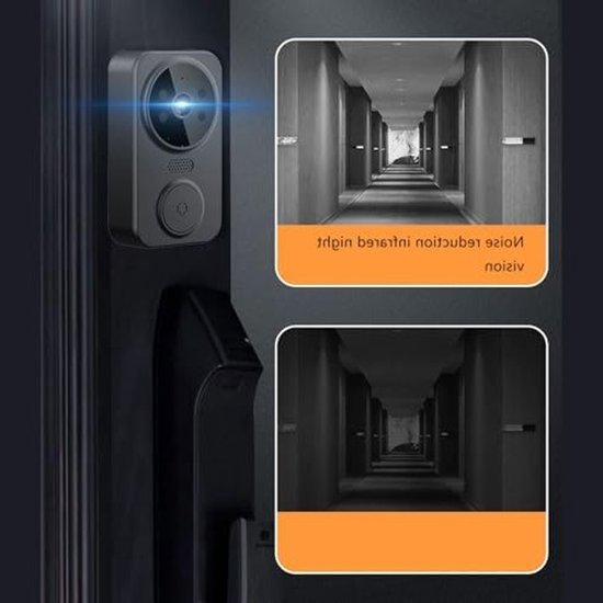 Draadloos Video Deurbelsysteem met IR Nachtzichtcamera en Monitor, 2-Weg Communicatie, 1080P HD Beeldkwaliteit en WiFi Verbinding