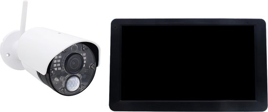 Draadloze Beveiligingscamera Set - 10 inch Touchscreen Monitor - 1 Camera - Full HD van Merkloos